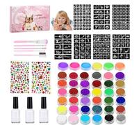 Set completo di pittura per il viso, pittura per il corpo attivata dall'acqua, pittura per il viso professionale, kit di trucco con per pittura con effetti speciali 23,8x14x3,8 cm/9,37x5,51x