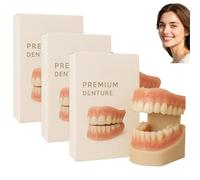 Set completo di protesi dentarie avanzate, protesi dentarie in silicone per tutta la bocca, kit di riparazione protesi dentarie per uomini e donne (3pcs)
