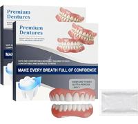 Set completo di protesi personalizzate avanzate, dentiere in silicone premium, set di protesi in silicone, denti morbidi e confortevoli, dall'aspetto naturale (2 PCS)