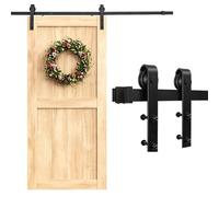 Set completo di raccordi per binari porte della stalla per porte in legno | Pullia per binario di porte scorrevoli a libro per bagno, cucina e porte interne strette(200cm/6.6ft)
