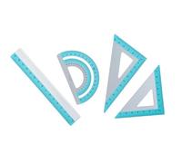 Set completo di righelli in alluminio con angoli arrotondati, matematica, geometria, forniture per classe, ingegneria, disegno, casa, ufficio, strumento di disegno di precisione