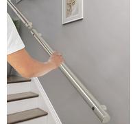 Set completo di ringhiere per scale in acciaio inox, lunghezza regolabile da 1 m a 4,5 m, impugnatura antiscivolo, 200 kg, supporto di sicurezza completo per scale