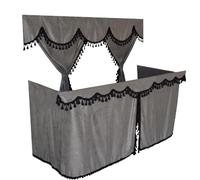 Set completo di tende per camion grigie con nappe nere, adatte solo per DAF SUPER SPACE -CAB e SCANIA TOPLINE [ cabine alte]