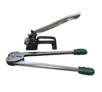 Set Completo Di Tenditore Per Reggette in Acciaio Per Impieghi Gravosi, Con Crimpatrice, Rinforzo Triangolare, Pressa Per Reggette in Metallo Per Reggette Da 1/2" A 5/8",Silver