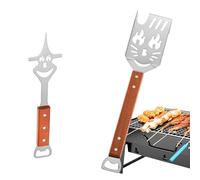 Set completo di utensili da barbecue, in acciaio inossidabile, compatto, spatola per pinze e forchetta, per grigliare robusti, per uomini della famiglia