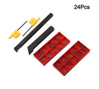 Set completo di utensili per tornitura dotato di 2 barre alesatrici e 20 inserti