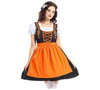 Set completo Dirndl, elegante abito tradizionale bavarese, gonna lunga in pizzo, taglie forti, con camicetta, abito Dirndl, lunghezza al ginocchio, grembiule midi con chiusura lampo anteriore