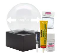 Set completo fai da te con 1 neve, glitter, acqua trasparente e colla, fai da te con sfera di vetro e base in poliresina, rettangolare, diametro 100 mm, sfera da agitare individualmente, 40144 (nero)