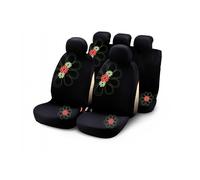 Set Completo Fodere Auto Universali MY SPRING FLOWER Ricamo Fiore Verde e Rosso