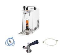 Set completo - impianto di spurgo per birra PYGMY 25/K con pompa a membrana, refrigeratore a secco a 1 conduttore in acciaio inox, 35 litri/h, Green Line, testa di mandrino: adattatore NC