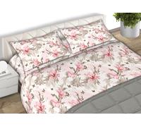 Set Completo Lenzuola 2 Piazza In 100% Cotone Fantasia Leaves C.N.