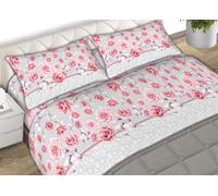 Set Completo Lenzuola 2 Piazza In 100% Cotone Fantasia Rose24 C.N.