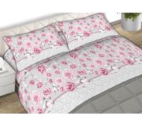 Set Completo Lenzuola 2 Piazza In 100% Cotone Fantasia Rose24 C.N.
