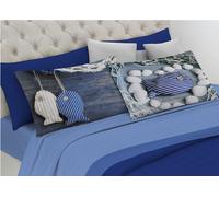 Set Completo Lenzuola In 100% Cotone Linea Digitale Spin-Off Disegno Pescetti Sh