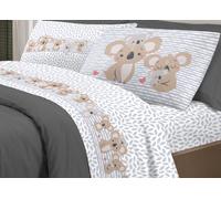 Set Completo Lenzuola In 100% Cotone Linea Pensieri Delicati Koala Family