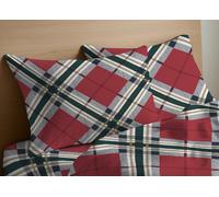 Set Completo Lenzuola In Morbida Flanella 100% Cotone Disegno Tartan