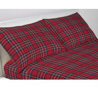 Set Completo Lenzuola Letto 100% Cotone Fantasia Scozzese Kilt Vari Colori