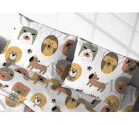 Set Completo Lenzuola Letto In 100% Cotone Fantasia Cani 25GI