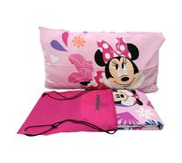 Set completo lenzuola letto singolo Minnie in Cotone con Sacca Sport ricamata