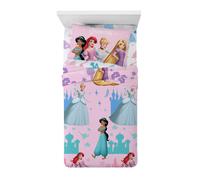 Lenzuola Principesse completo singolo in cotone Disney per bambine