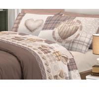 Set Completo Lenzuola Linea Pensieri Delicati In 100% Cotone Dis. Love Mountain