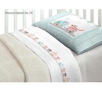 Set Completo Lenzuola Per Lettino In 100% Cotone Disegno 5 O.B