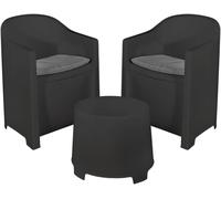 Set COMPLETO LUNA 2 POLTRONE cuscini + TAVOLINO giardino terrazza