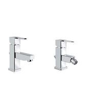 SET COMPLETO MISCELATORI LAVABO E BIDET SICILY CROMATO MADE IN ITALY