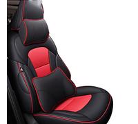 Set Completo Pelle Copertura Sede Automobile Per Nissan Per Qashqai J10 J11 Per I Calci Per X Trail T31 T32 Per Teana J32 Per Tiida Per Versa Per Navara D40 Fodere Copri Sedili(Black+Red,Deluxe)