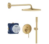 set completo per doccia Grohe Essence con soffione Rainshower 310 Mono Round, colore oro spazzolato - COLOR223STK