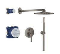 set completo per doccia Grohe Lineare con soffione Rainshower 310 SmartActive grafite spazzolato - COLOR362STM