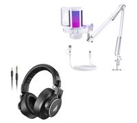 Set completo per gaming, streaming, podcast e registrazione. Il microfono a condensatore USB MAONO DGM20S bianco include braccio regolabile, cancellazione del rumore, illuminazione RGB, disattivazione