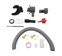 Set completo per raccolta acqua piovana in PVC per tetti 85 - 90 m² con funzione di overflow incl. guarnizione di collegamento e tubo flessibile 50/100 cm, adattabile in modalità estate e inverno (50