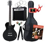 Set Completo Rocktile Single Cut Pack Power Chitarra Elettrica Nera (Amplificatore, Accordatore, Custodia, Cavo, Tracolla, Plettro, Corde di Ricambio e Scuola con CD/DVD)