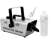 Showlite SM-600 Macchina della Neve incl. Telecomando Wireless + Set 1 L Liquido Neve (Portata Neve: 30 m³/min, Capacità Serbatoio: 1 L, incl. Staffa di Sospensione)