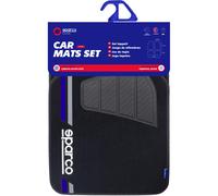 SET COMPLETO SPC19 TAPPETINI AUTO UNIVERSALI IN MOQUETTE NERO/BLU POLIESTERE