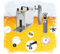 Set completo Spillatore birra, Dispenser birra, Macchina per birra - PYGMY 25 1-linea, 35 litri/h - incl. Torre di erogazione, Green Line Adattatore da 5 litri