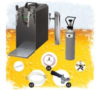 Set completo Spillatore birra, Dispenser birra, Macchina per birra - STREAM 50 2-linee, 55 litri/h - BLACK EDITION Adattatore da 5 litri, Type A
