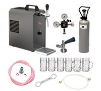 Set completo - Spillatore birra JET 30, dispenser birra, macchina per birra 1-linea, 35 litri/h, incl. bicchieri da birra ISAR 0,3 litri 6 pz. NC Adattatore