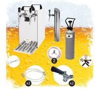 Set completo - Spillatore birra - Kontakt 40, dispenser birra, macchina per birra 2-linee 50 litri/h, incl. Torre di erogazione - Green Line KeyKeg, KeyKeg