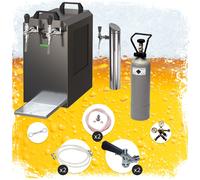 Set completo - Spillatore birra - STREAM 80, dispenser birra, macchina per birra 2-linee - flow cooler Type G, NC Adattatore