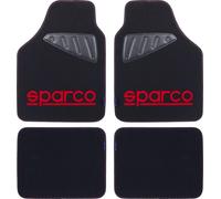 Set Completo Tappetini Universali Auto Moquette Nero/Rosso Poliestere