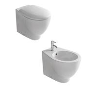 SET COMPLETO VASO BIDET E COPRIVASO GLOBO BOWL FILOMURO A TERRA