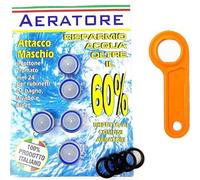 Set composto da 5 Rompigetto Aeratori per rubinetto con Attacco Maschio - Made in Italy - e 1 CHIAVE PER AERATORE RUBINETTO