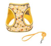 Set composto da guinzaglio e pettorina per cani con fantasia di dinosauri blu, anti-fuga e ideale per passeggiate tranquille. Il guinzaglio