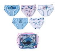 Set Composto da Slip Stitch e Beauty Case - Intimo da Bambina, in Morbido Cotone Traspirante, Slip Disney Regolabili e Comodi, età 6-8 Anni