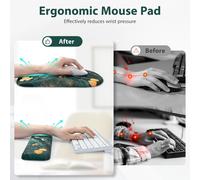 Set composto da tappetino ergonomico per mouse e poggiapolsi per tastiera.