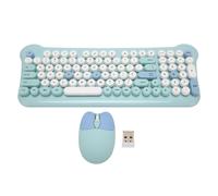 Set composto da tastiera e mouse wireless per Windows, con un grazioso design retrò a macchina da scrivere, tasti rotondi silenziosi e facili da