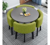 Set composto da tavolo da pranzo compatto a 4 posti, quadrato/rotondo, convertibile con sedie, ideale per cucina, sala da pranzo, reception e piccole aree conferenze
