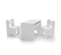 Set composto da tavolo e due sedie per bambini - bianco